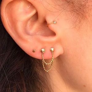 Smith + Mara 14k solid gold w/diamond ear cuff